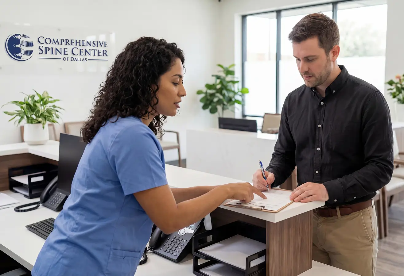 Patient Check-In at Dallas Spine Center DFW