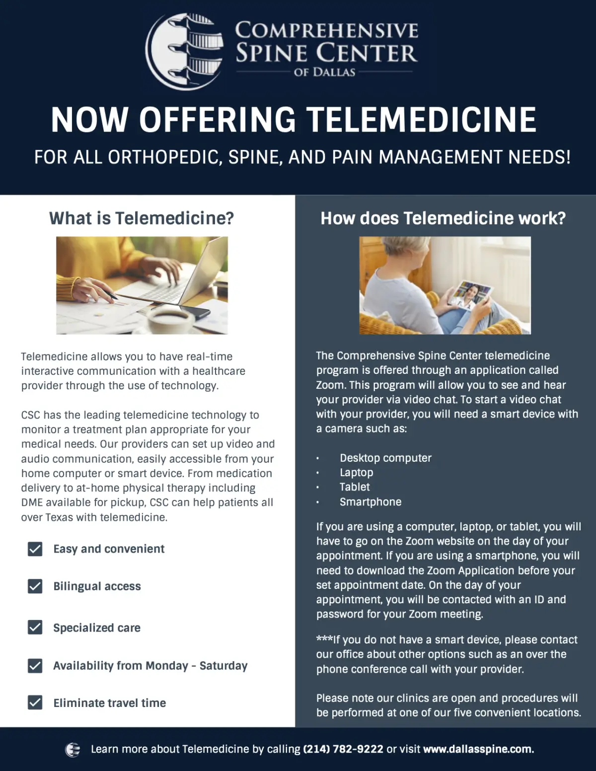 Telemedicine Virtual Care Dallas Spine TX